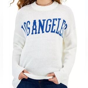Los Angeles Cream and Blue Crew Neck Sweater